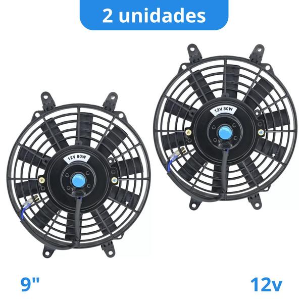 Imagem de Eletroventilador Universal 9" 12v Kit 2 peças