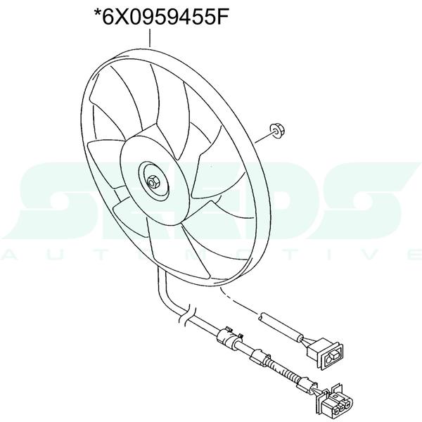 Imagem de Eletroventilador Vw Fox Golf Polo A3 Bora 6X0959455F 1J09594