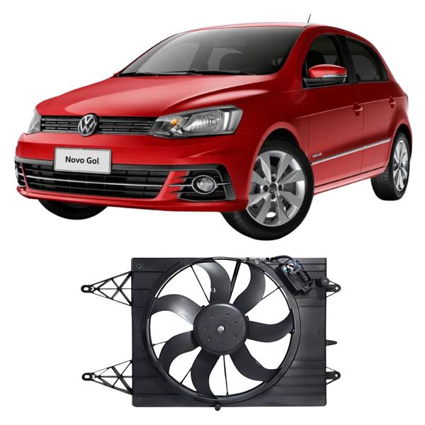 Imagem de Eletroventilador vw Gol/voyage/saveiro g5 2008 em Diante Golf/polo 2006 Ate 2012 C/defletor Ymax