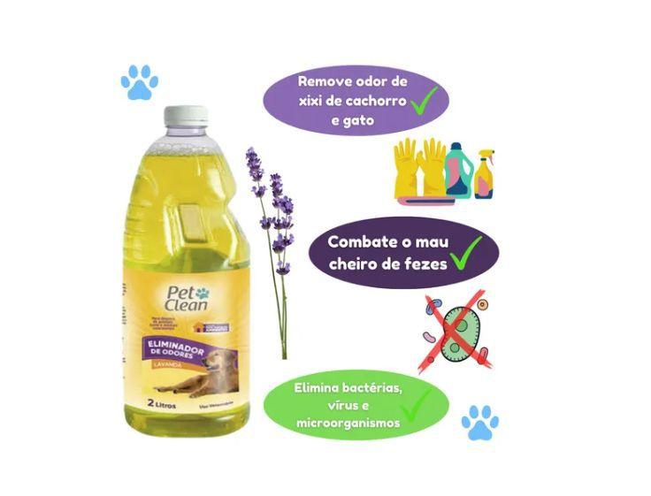 Imagem de Elimina Odor Ambiente 2L PetClean Cachorro Gato Cães Pet