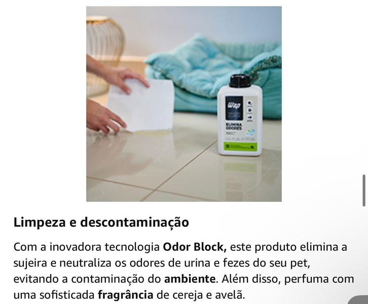 Imagem de Eliminador e Neutralizador de Odores PET 1L WAP ELIMINA ODORES, Branco e Verde