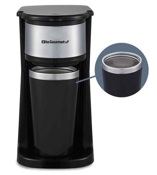 Imagem de Elite Gourmet Cafeteira Compacta Individual com Caneca Térmica 14oz (Inox)