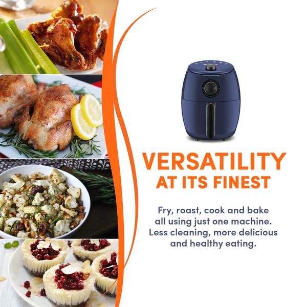 Imagem de Elite Gourmet EAF-0201BG Air Fryer Elétrica 2.1Qt Azul Cinza 1000W