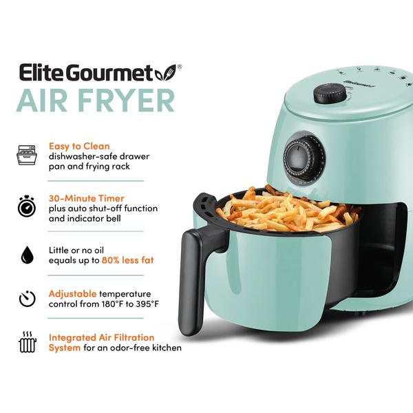 Imagem de Elite Gourmet EAF-0201BL Air Fryer 2.1Qt Mint Elétrica 1000W