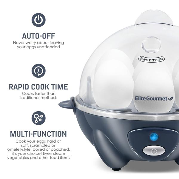 Imagem de Elite Gourmet EGC700BG Egg Cooker Elétrico 7 Ovos Azul Cobalto