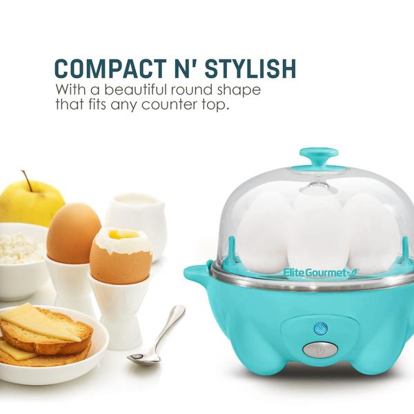 Imagem de Elite Gourmet Egg Cooker Elétrico com Capacidade para 7 Ovos (Cor Teal)