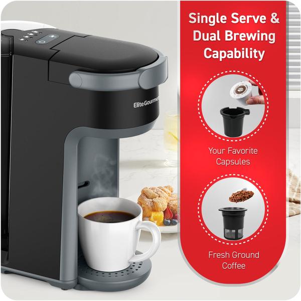 Imagem de Elite Gourmet EHC323 Coffee Maker 2-in-1 6-12oz Preto