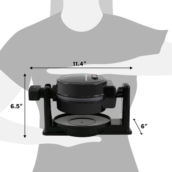 Imagem de Elite Gourmet EWM460 Antiaderente Rotativo Flip Belga Waffle Maker, Waffles de 1,25 polegadas de espessura, Hash Browns, Keto, Snacks, Sanduíche, Ovos, Fácil de limpar, Preto, 5 polegadas