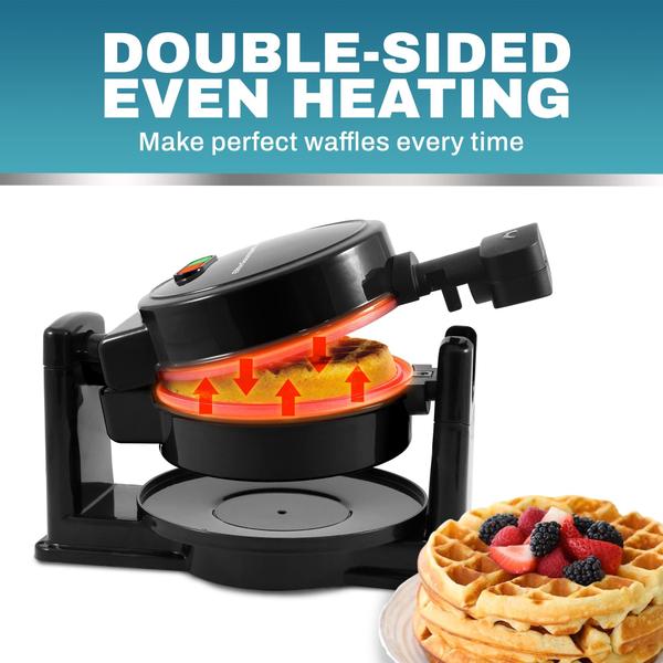 Imagem de Elite Gourmet EWM460 Waffle Maker Rotativo 5” Preto 1.25Qt