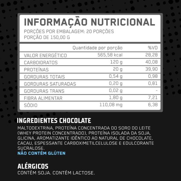 Imagem de Elite Mass High Protein 3kg Bulk Nutrition (Hipercalórico)