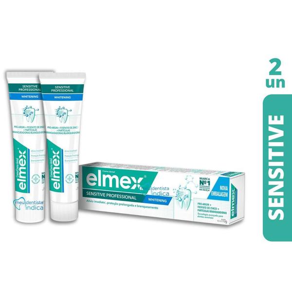 Imagem de Elmex Sensitive Professional Whitening  Creme Dental 110grs  2 unidades