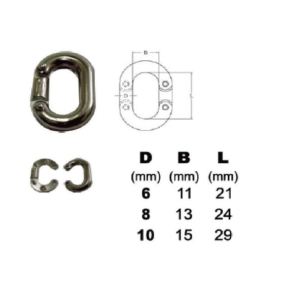 Imagem de Elo Conector Para União De Corrente De 10Mm