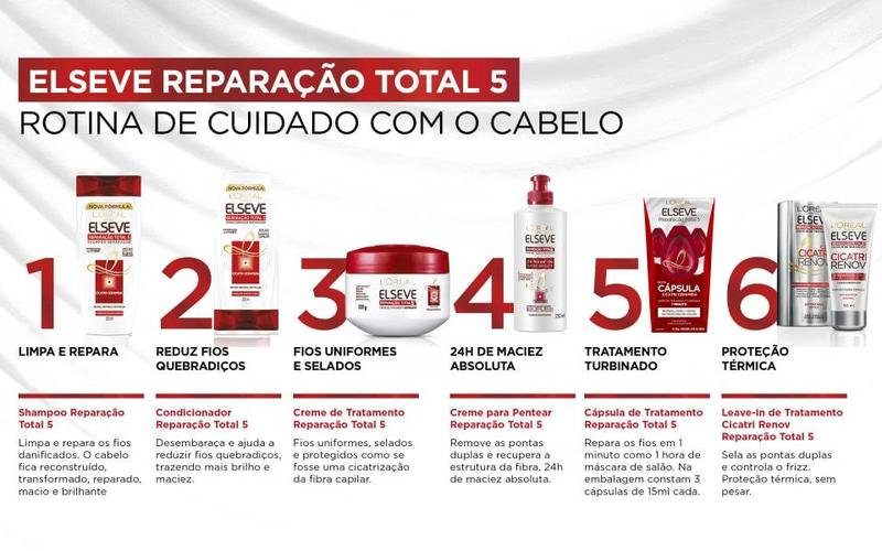 Imagem de Elseve reparação total 5 shampoo + condicionador grande vermelho reparador danificados