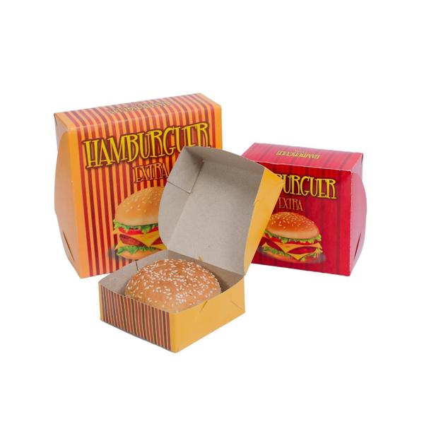 Imagem de Embalagem Caixa Box P/ Hamburguer Delivery Tam. G (17x17x6cm.) Com 50 Un.