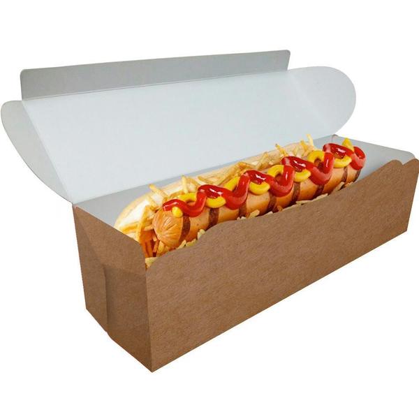 Imagem de Embalagem de HotDog Cachorro Quente Delivery 20Cm Kraft 100U