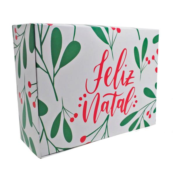 Imagem de Embalagem Kit Presente Folhas de Natal (24 x 18 x 8 cm) - 50 unidades