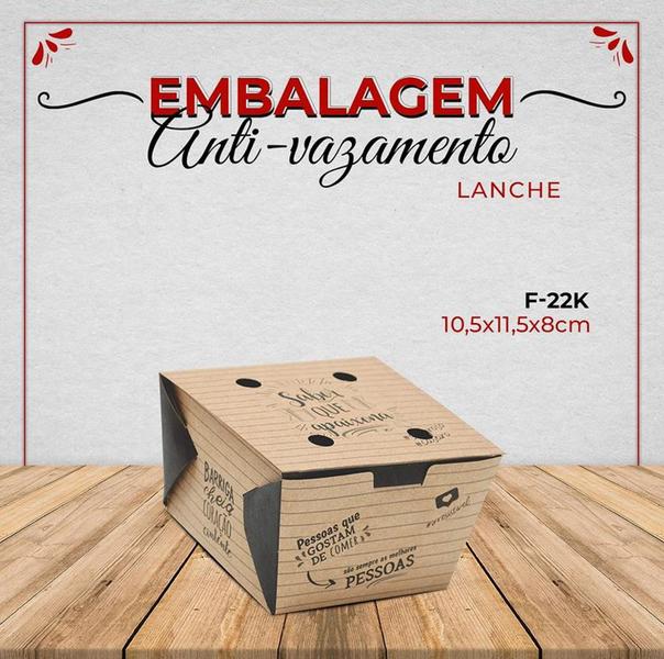 Imagem de Embalagem Kraft  anti-vazamento c/100  - caixa delivery, box lache, hambúrger, hamburgueria (15944)