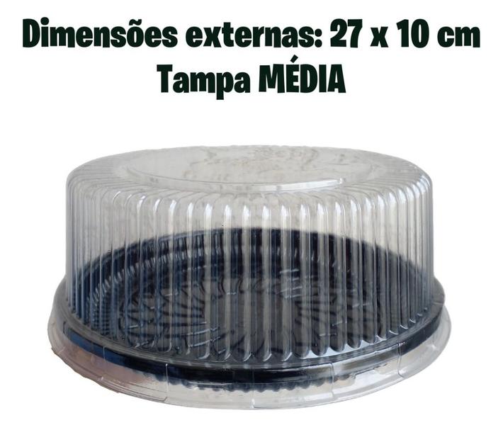 Imagem de Embalagem para bolo bp 50 m cx 50 un tampa m 1,5 kg tortas