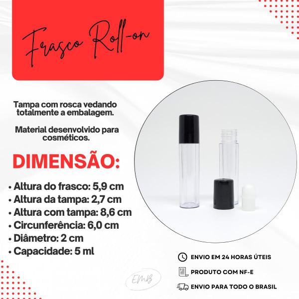 Imagem de Embalagem Para Brilho Labial Frasco Plástico Rollon - 25und