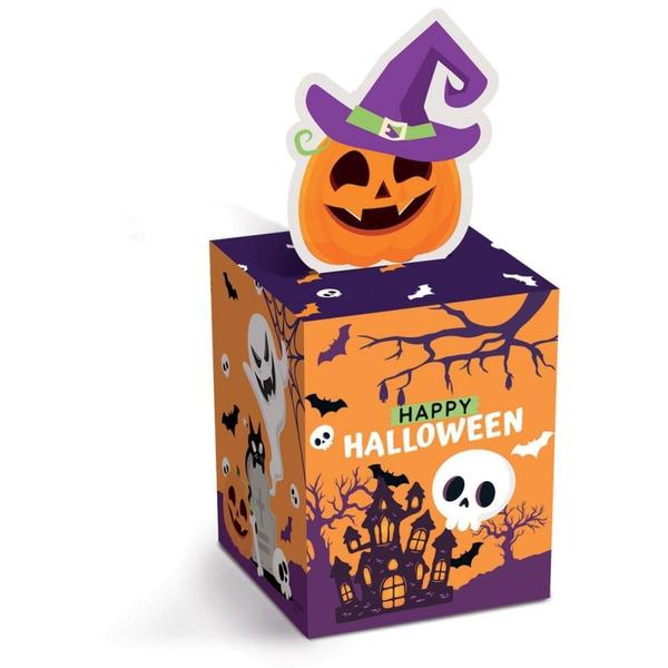 Imagem de Embalagem para Doces Halloween Caixa POP P 7X7X7CM Pacote com 10 Unidades