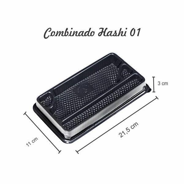 Imagem de Embalagem para Sushi Combinado Hashi 01 com tampa 10 unds