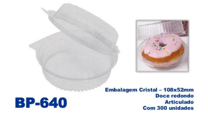 Imagem de Embalagem plástica Bipack 640/Packform/Sanpack c/300 para bolo e doce articulado cristal 150ml