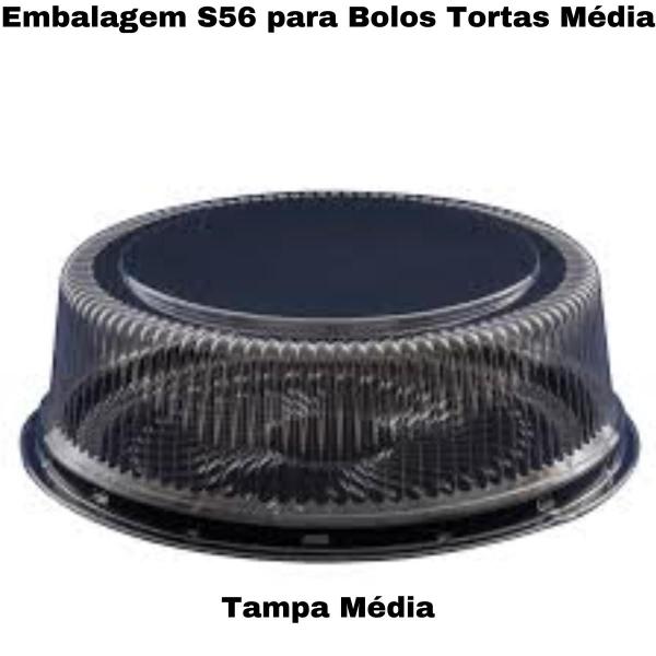 Imagem de Embalagem Sanpack S56 para Bolos Tortas Média Base Preta. Caixa com 50 Unidades.