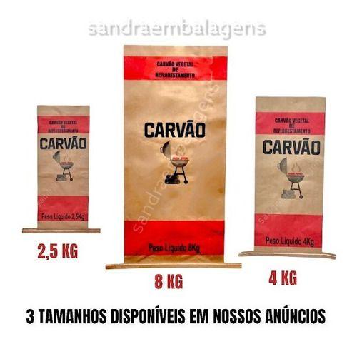 Imagem de Embalagens Carvão 2,5kg Kraft Costurado - Kit 100 Unidades