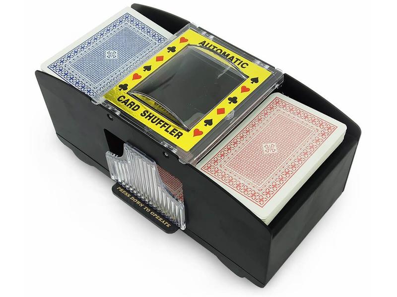 Embaralhador Misturador De Cartas Automático para 2 Baralhos Poker Truco Buraco - Negócio de Gênio Imagem de Embaralhador Misturador De Cartas Automático para 2 Baralhos Poker Truco Buraco