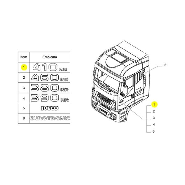 Imagem de Emblema (410) Porta Para Iveco Stralis - 5801301087