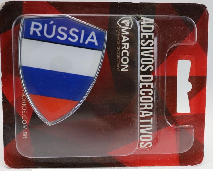 Imagem de Emblema Adesivo Abs Alto Relevo 3d Escudo Russia Cromado