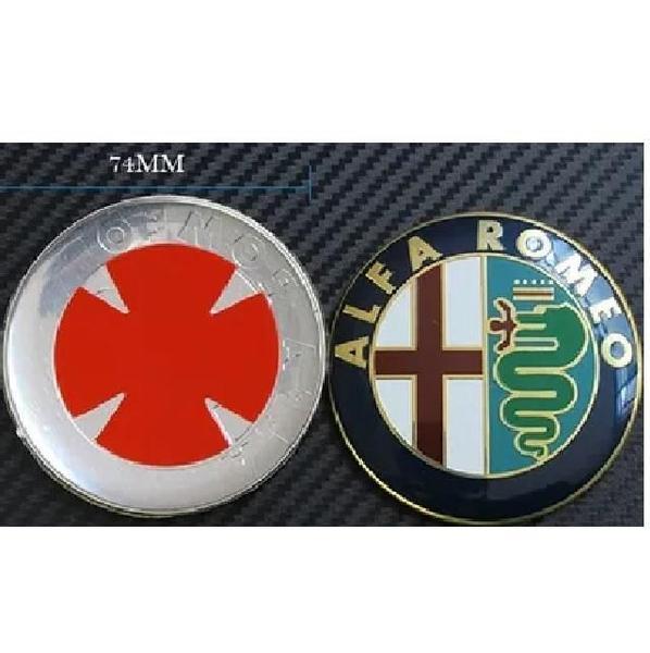 Imagem de Emblema Adesivo Alfa Romeo 74Mm Aluminio Capô Ou Portamala