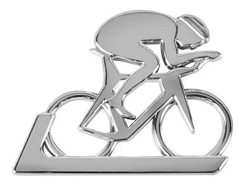 Imagem de Emblema Adesivo Alto Relevo 3d Ciclismo Bike Pequeno Cromado