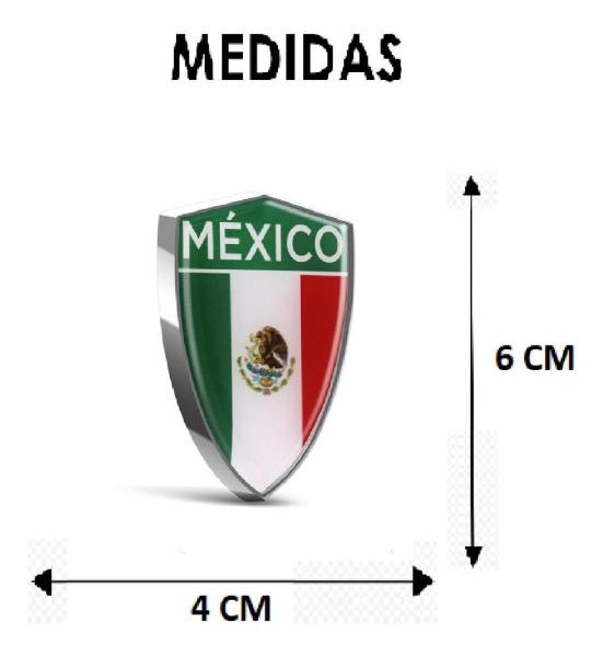 Imagem de Emblema Adesivo Alto Relevo 3D Escudo Mexico Cromado