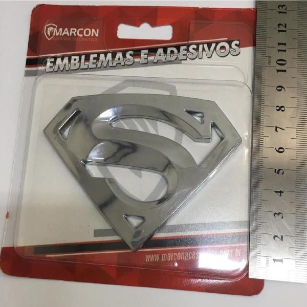 Imagem de Emblema Adesivo Alto Relevo 3D Superman Cromado Cromado