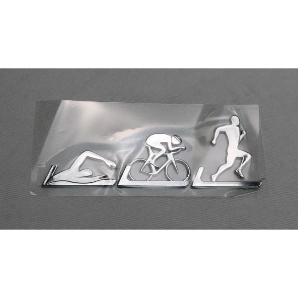 Imagem de Emblema Adesivo Alto Relevo 3d Triathlon Masculino Cromado