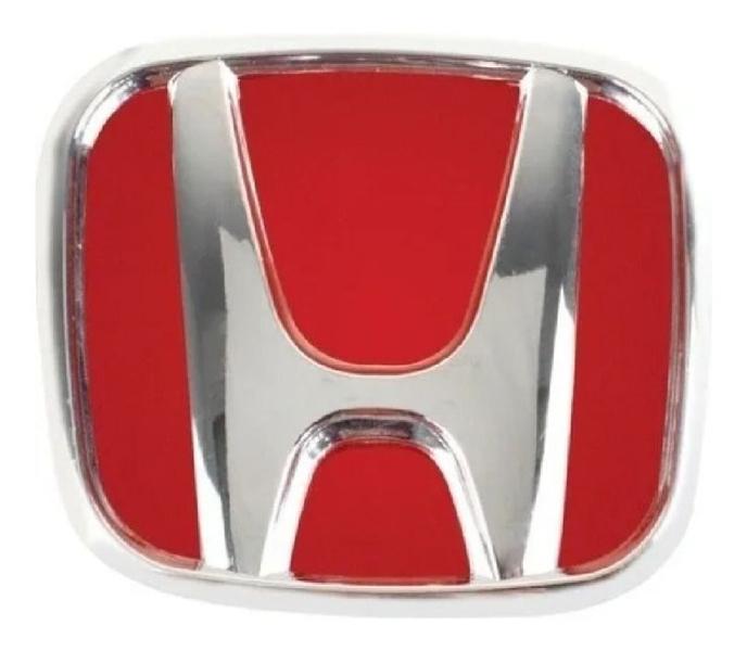 Imagem de Emblema Adesivo Alto Relevo Logo Grade New Civic 07 a 11 e New Fit 09 a 14 Fundo Vermelho