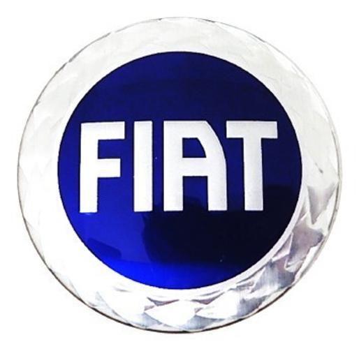 Imagem de Emblema Adesivo Calota Calotinha Centro Roda Fiat 65 Mm Azul