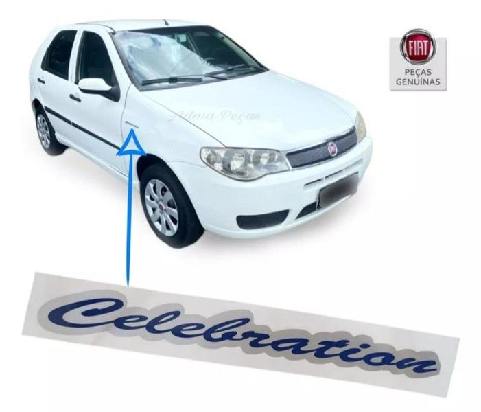 Imagem de Emblema Adesivo Paralama Dianteiro Fiat Palio Celebration 2007 2008 2009 2010 2011 2012 2013 2014 2015 2016 Original