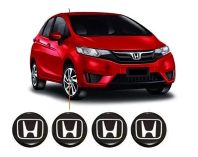 Imagem de Emblema Adesivo Resinado 50Mm 04 Peças Honda Calota Roda