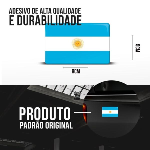 Imagem de Emblema Adesivo Resinado Bandeira Argentina Países 8x5 cm