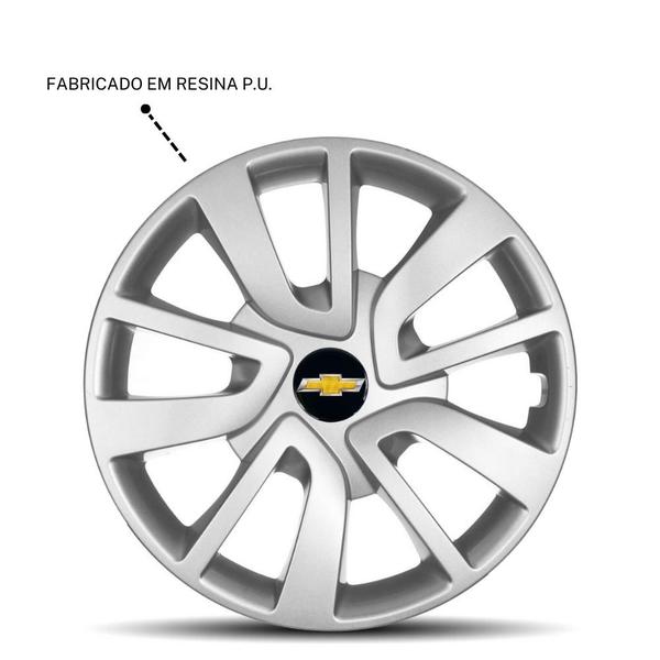 Imagem de Emblema Adesivo Resinado Chevrolet Preto 4un 40mm