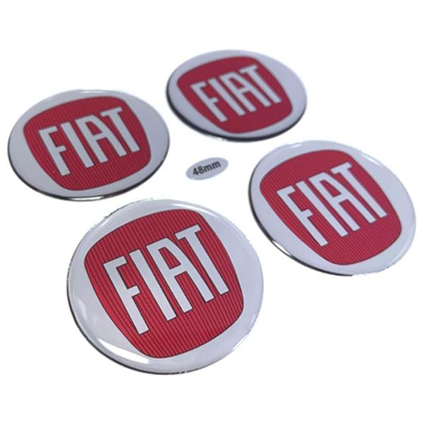 Imagem de Emblema Adesivo Resinado Fiat Vermelho 4un 51mm