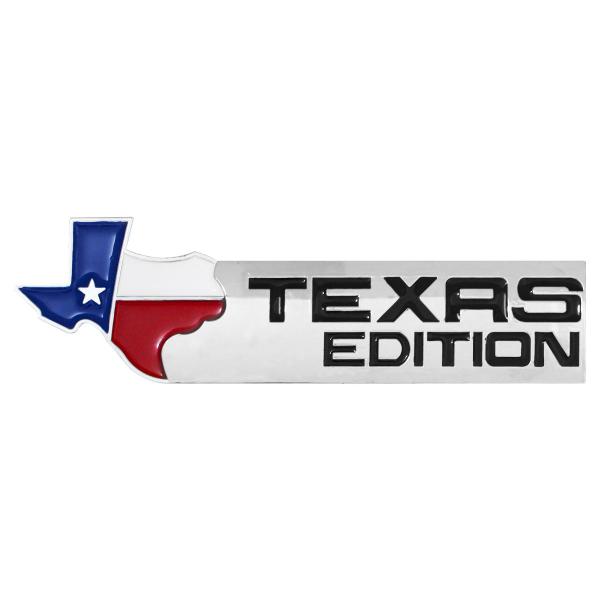 Imagem de Emblema Adesivo Texas Edition Cromado C/ Preto 5 cm x 16 cm