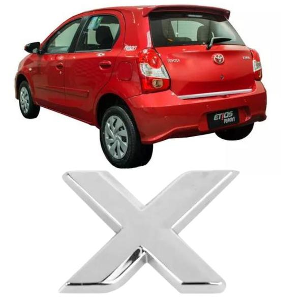 Imagem de Emblema Aplique Logo Letreiro X Toyota Etios 2013 14 15 16 17 18 19 2020