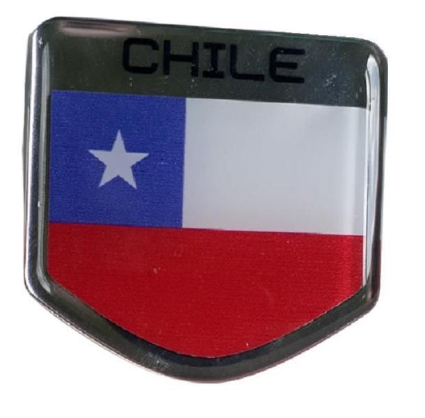 Imagem de Emblema Bandeira Chile Chllena Colante Veiculo Resinada