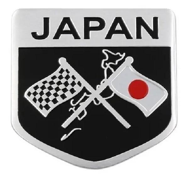 Imagem de Emblema Bandeira Japao Adesivo Aluminio 5X5Cm