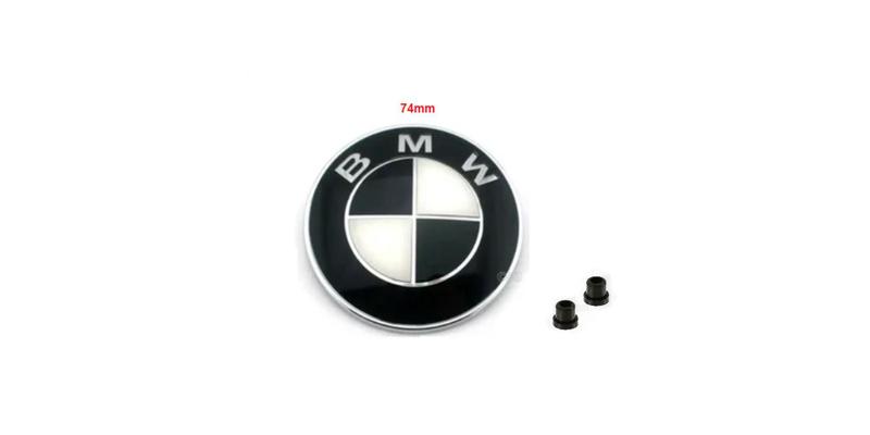 Imagem de Emblema Bmw Capo Porta Malas 74mm Serie 1 3 5 7 8 X1 X5 X6 Z3 Com Travas De Fixação