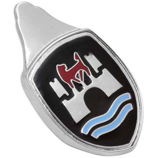 Imagem de Emblema Brasão Capô VW Fusca Até 1966 Modelo Wolfsburg Mexicano Americano Preto EBF02