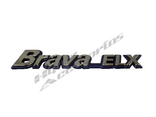 Imagem de Emblema Brava Elx Cromado Com Fundo Azul